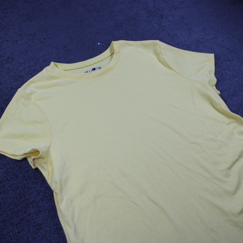 Cato Women Yellow Short Sleeve Crew Neck T-Shirt Size 18/20W Cotton Blend